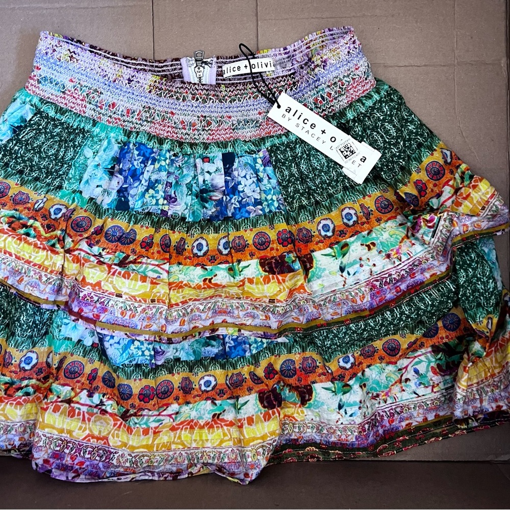 Alice + Olivia Multicolor A-Line Skirt